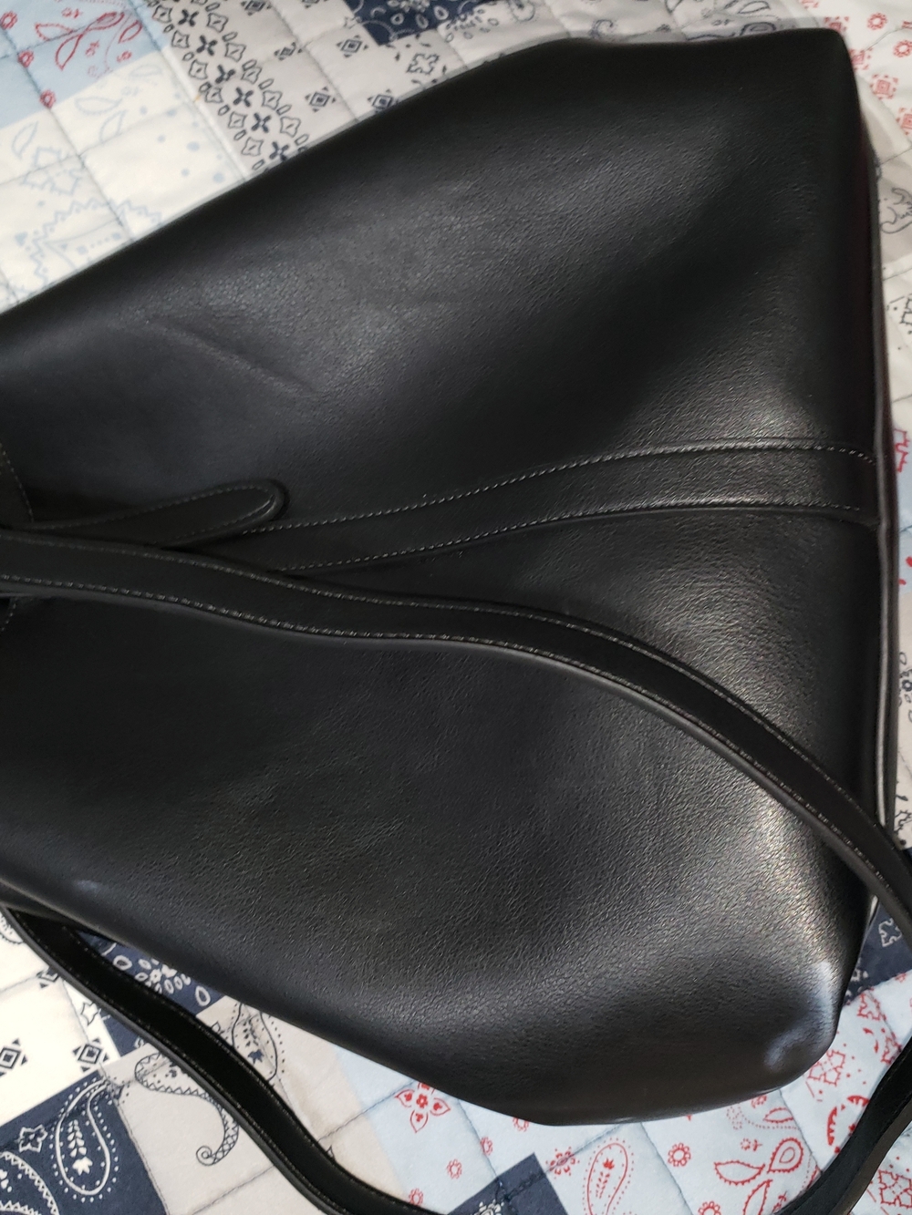 Old Navy Black Faux Leather Tote Bag